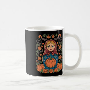 Russian Culture Khokhloma Doll Matroska Halloween Coffee Mug