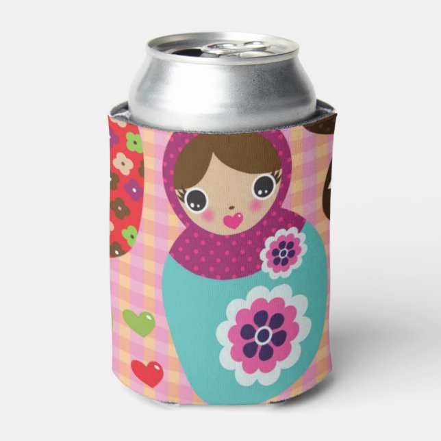 Russian doll illustration background can cooler (Can Front)