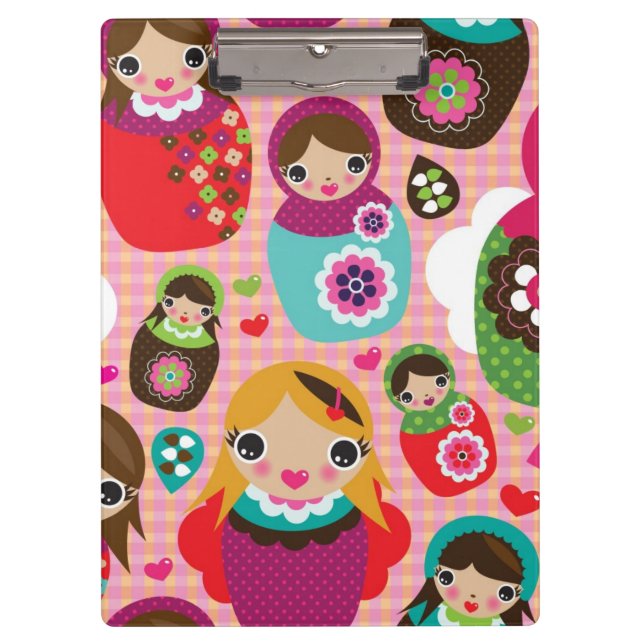 Russian doll illustration background clipboard (Front)
