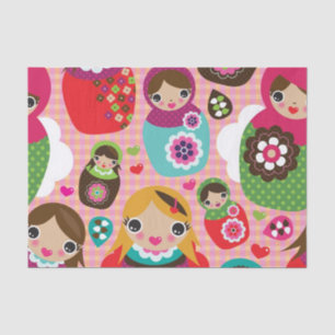 Russian doll illustration background tissue paper