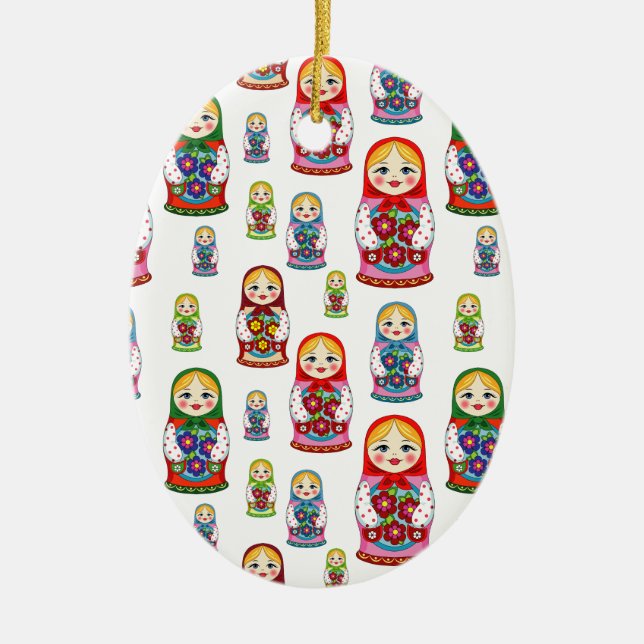 russian dolls ceramic ornament (Front)