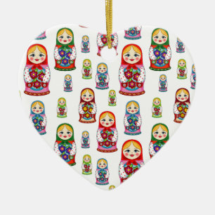 russian dolls ceramic ornament
