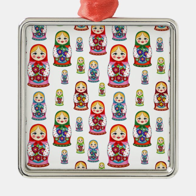 russian dolls metal ornament (Front)