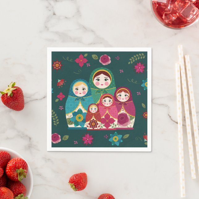 Russian Dolls Napkin (Insitu)