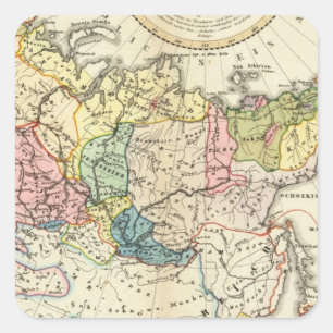 Russian Empire Ethnography Square Sticker