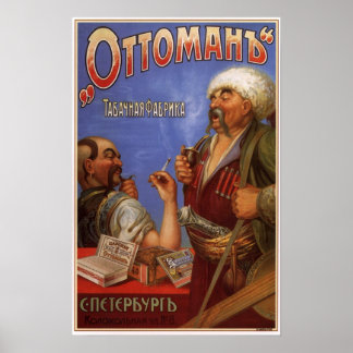 Russian Empire Tobacco Advertising 1900 Poster