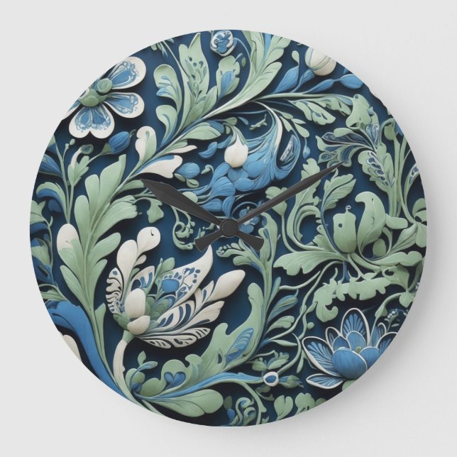 russian ethnic and vintage print large clock (Front)