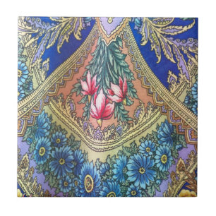 Russian fabric pattern ceramic tile