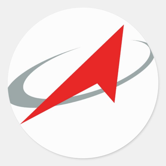 Russian Federal Space Agency: Roscosmos Роскосмос Classic Round Sticker (Front)