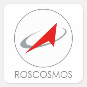 Russian Federal Space Agency: Roscosmos Роскосмос Square Sticker