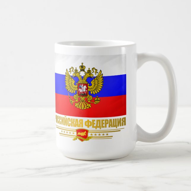 Russian Federation Flag & Emblem Coffee Mug (Right)