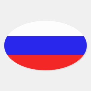 Russian Federation Flag Oval Sticker