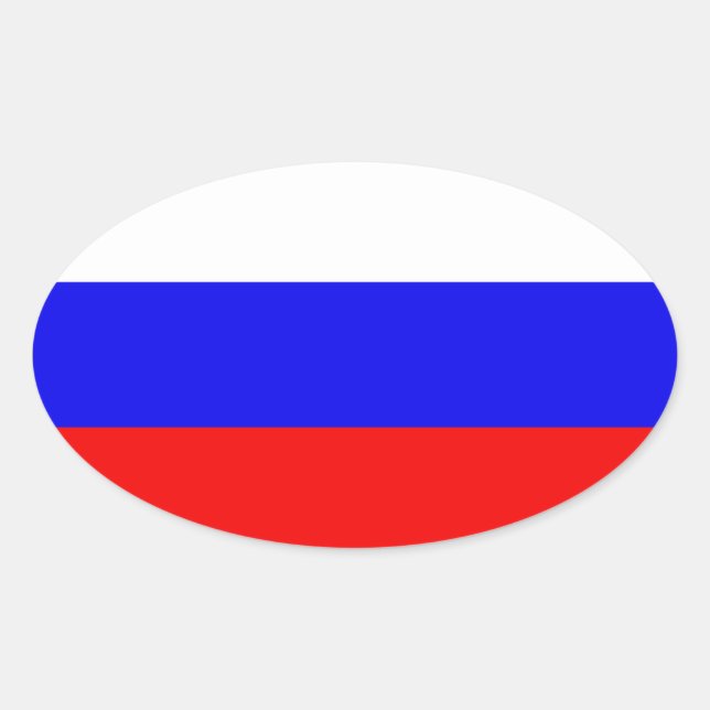 Russian Federation Flag Oval Sticker (Front)