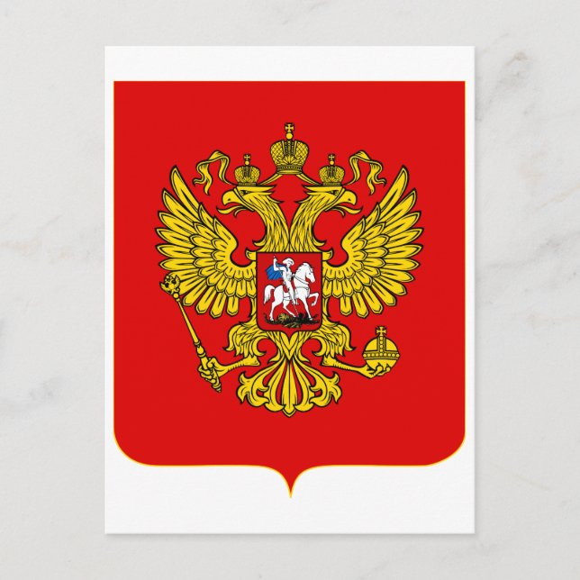 Russian Federation Official Coat Of Arms Heraldry Postcard (Front)