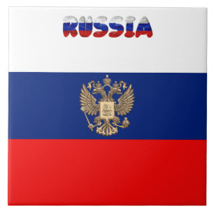 Russian flag ceramic tile
