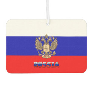 Russian flag-coat of arms car air freshener