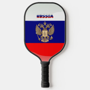 Russian flag-coat of arms pickleball paddle
