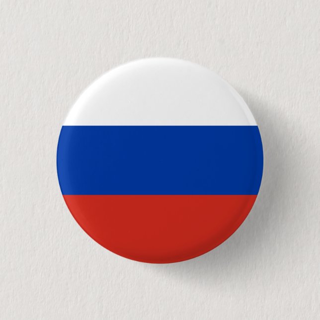 Russian Flag, Flag of Russia 3 Cm Round Badge (Front)