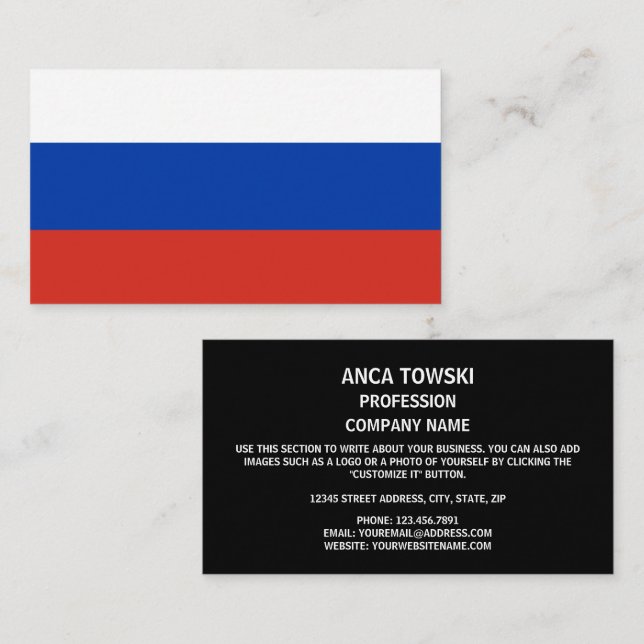 Russian Flag, Flag of Russia Business Card (Front/Back)