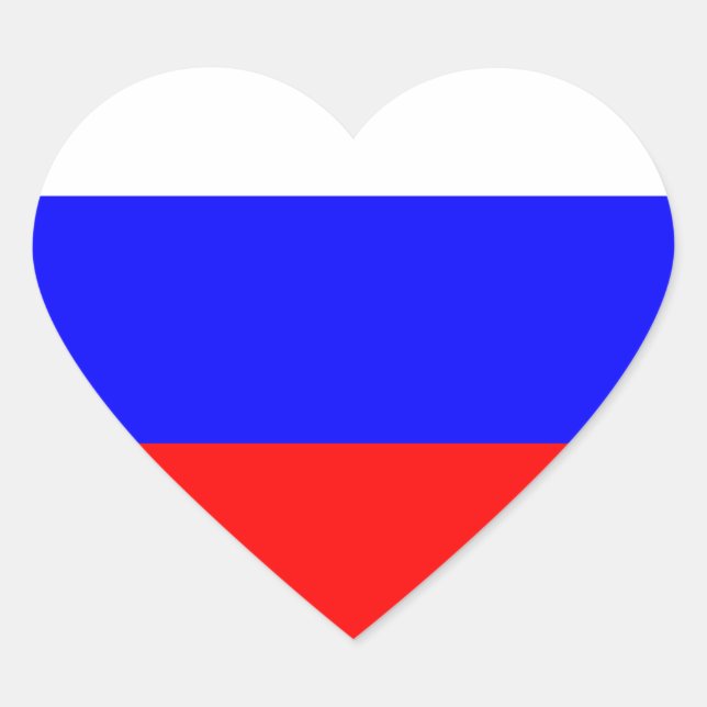 RUSSIAN FLAG HEART STICKER (Front)