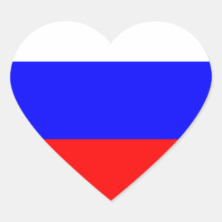 RUSSIAN FLAG HEART STICKER