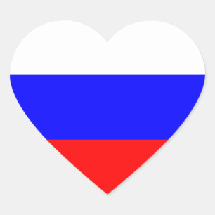 Russian Flag Heart Sticker