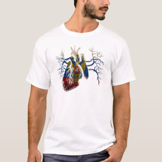 Russian Flag in Real heart T-Shirt
