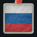 Russian Flag Metal Tree Decoration<br><div class="desc">The Funniest Ornaments,  T-shirts,  Hoodies,  Stickers,  Buttons and Novelty gifts from http://www.Shirtuosity.com.</div>