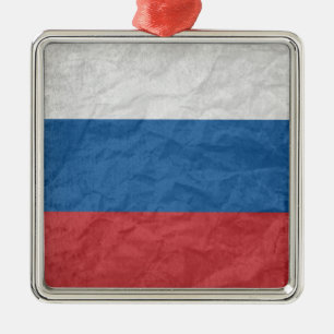 Russian Flag Metal Tree Decoration