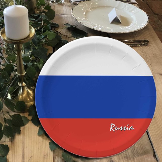 Russian Flag plates, party, sports, Russia Paper Plate (Creator Uploaded)