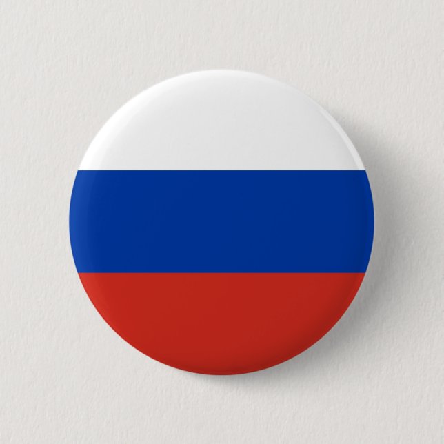 Russian Flag (Russia) 6 Cm Round Badge (Front)