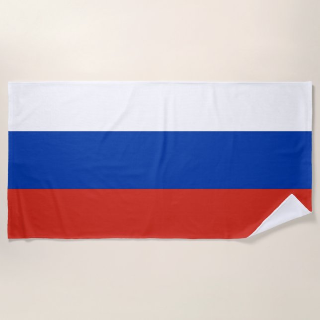 Russian Flag (Russia) Beach Towel (Front)