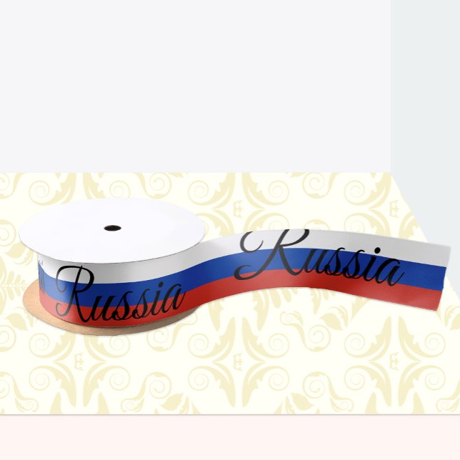 Russian Flag & Russia travel, holiday / sports Satin Ribbon (Creator Uploaded)