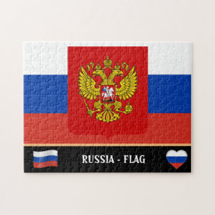 Russian Flag & Russian country / Russia Jigsaw Puz Puzzle