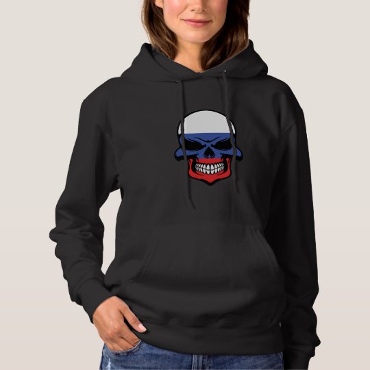 Russian Flag Skull Hoodie