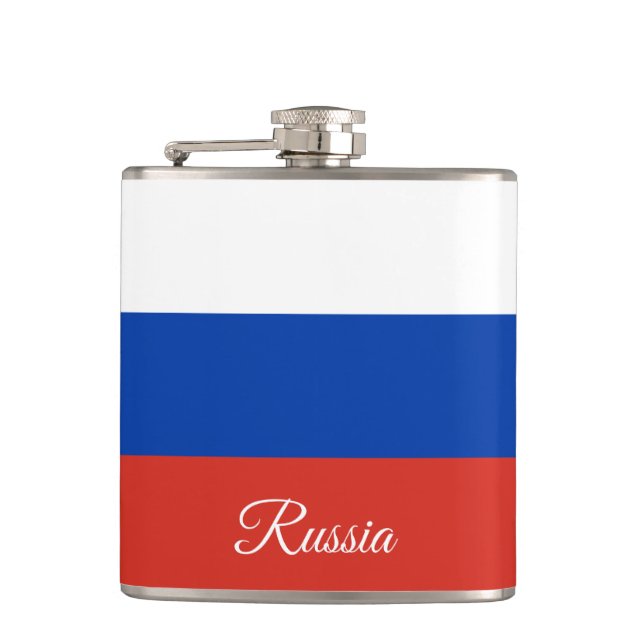 Russian Flag & travel Russia fashion /sports fans Hip Flask (Front)