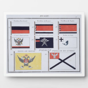 Russian Flags, from a French book of Flags, c.1819 Plaque
