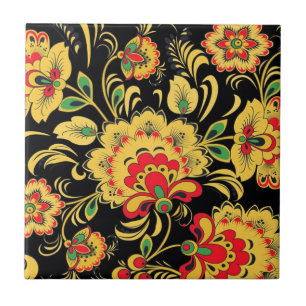 RUSSIAN FOLK ART CERAMIC TILE