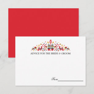 Russian Folk Art Khokhloma Wedding Advice Cards