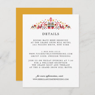 Russian Folk Art Khokhloma WEDDING Guest Details Enclosure Card