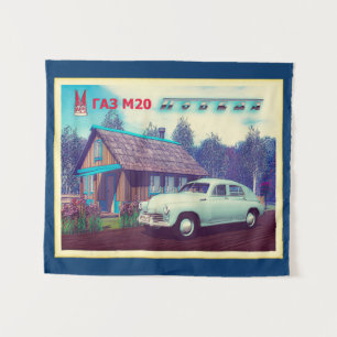 Russian GAZ M-20 Car And Dacha Tapestry