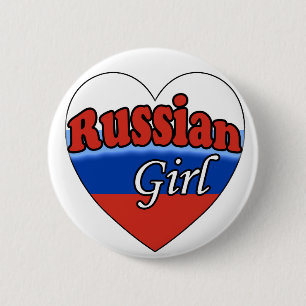 Russian Girl 6 Cm Round Badge