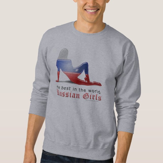 Russian Girl Silhouette Flag Sweatshirt (Front)