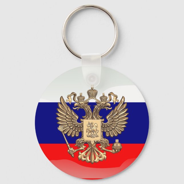 Russian glossy flag key ring (Front)