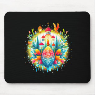 Russian Greek Byzantine Orthodox Cross He Is Risen Mouse Pad