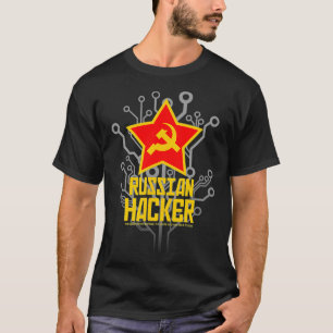Russian Hacker with Hammer Sickle Emblem design T-Shirt