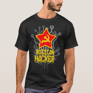 Russian Hacker with Hammer  Sickle Emblem design T-Shirt
