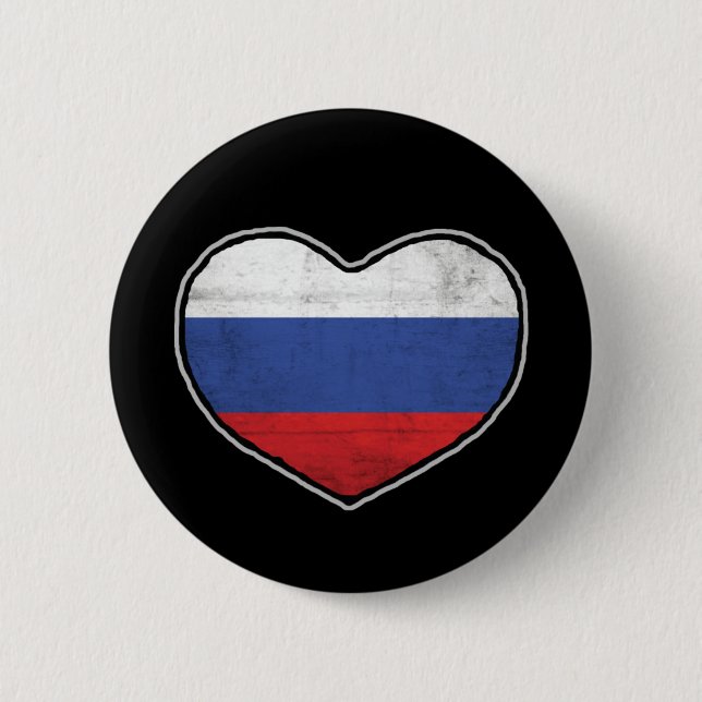 Russian Heart 6 Cm Round Badge (Front)