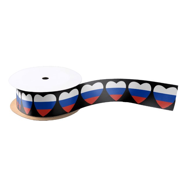 Russian heart flag Satin Ribbon (Spool)