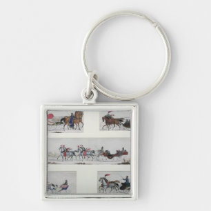 Russian Horse Drawn Sleighs Key Ring